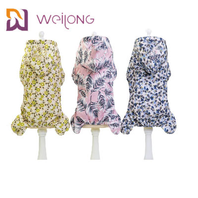 Impermeable modificado para requisitos particulares del perro del cordón del drenaje del impermeable del animal doméstico de la tela de la prenda impermeable de la impresión de Digitaces pequeño