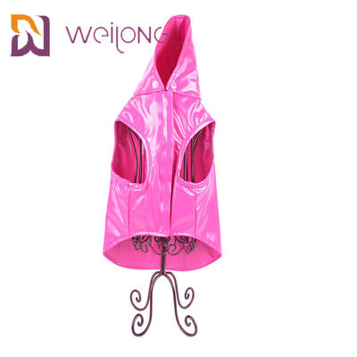 Impermeable impermeable ligero de cuero modificado para requisitos particulares del perro del Xl de la capa del perro de la PU del rosa