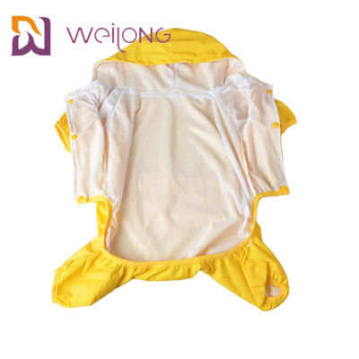 Chaquetas ligeras de cuero MESH Lining a prueba de viento del impermeable del perro amarillo de la PU