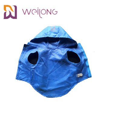 Impermeable de goma XS-XL azul del animal doméstico de la prenda impermeable de la impresión de abertura del velcro