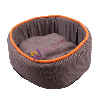 Uno mismo completamente lavable redondo de la cama del perro del buñuelo del lino que calienta la cama de la comodidad del perro de BSCI