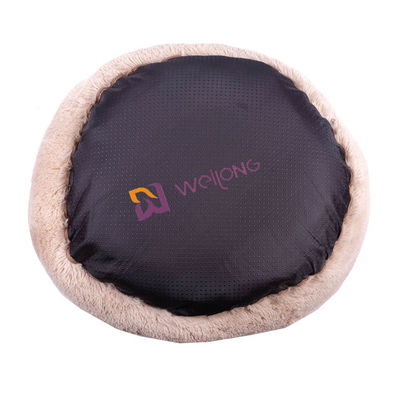 Cama de lujo suave acogedora del animal doméstico de la felpa del buñuelo que calma del perro de la ansiedad anti redonda de la cama