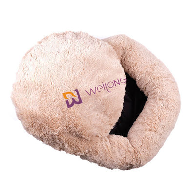 Cama de lujo suave acogedora del animal doméstico de la felpa del buñuelo que calma del perro de la ansiedad anti redonda de la cama