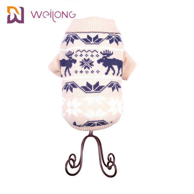 Copo de nieve Argyle Knitted Dog Sweater Customized de la caída y del invierno