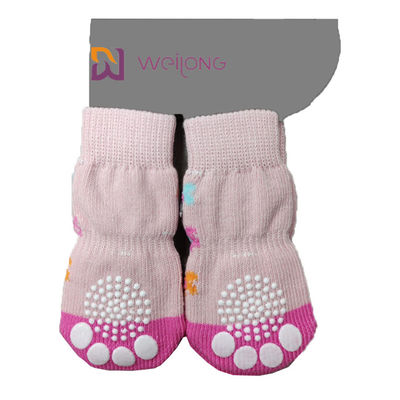 Perro anti Socks&amp; Cat Socks del punto del resbalón del animal doméstico con el refuerzo de goma Paw Protector