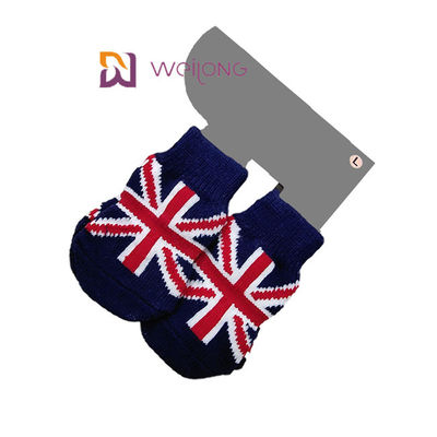 Algodón modificado para requisitos particulares el 5% Spandex de Union Jack el 95% de los modelos del calcetín del perro que hace punto