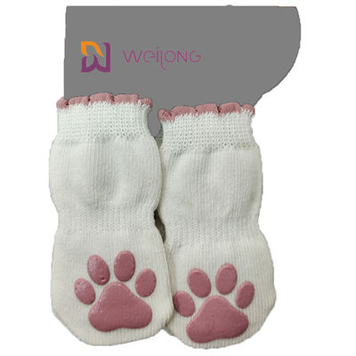 Proteja los calcetines de encargo del animal doméstico de las patas para el resbalón anti del gato/de los perros